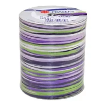 C.E. PATTBERG Fita de presente Rafia mate lilás/verde/branco 3,0 mm x 50,0 m