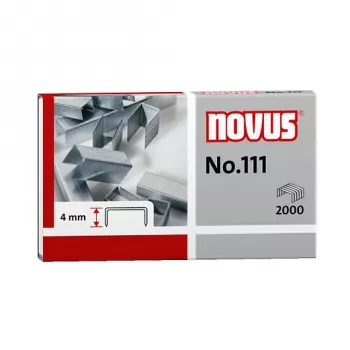 Novus No.111 Agrafos - 4 mm - 2000 unid. - 15 folhas - metal - cinzento