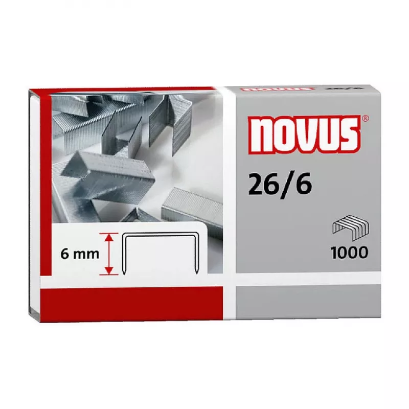 Novus Dahle Novus 26/6 Pack de agrafos - 6 mm - 1000 agrafos - aço galvanizado - prateado