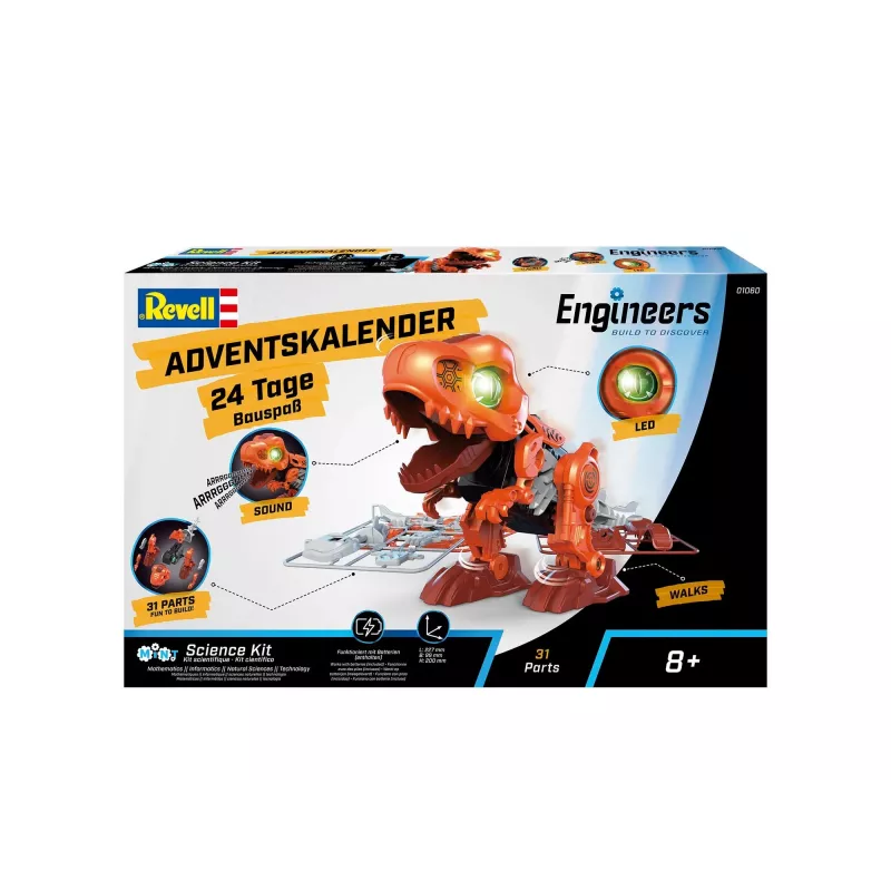 Revell Calendário do advento 'Electric T.Rex' com peças móveis (01060)