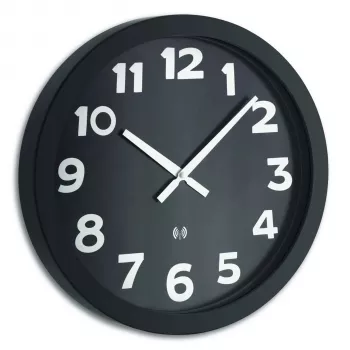 TFA 60.3506 Relógio de parede - Quartzo - Redondo - Preto - Branco - Vidro - Metal