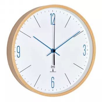 TFA 60.3524.06 Relógio com rádio analógico com moldura de bordo, azul