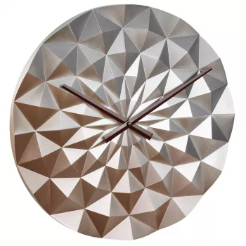 TFA DIAMOND Relógio de parede metálico ouro rosa 396 mm x 44 mm quartzo analógico