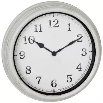 TFA 60.3067.02 Relógio de parede exterior em metal branco 380 mm