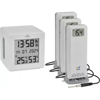 TFA .me Conjunto inicial Gateway WLAN ID-01 com 3 emissores ID-A3 termómetro sem fios digital (35.8104.02)