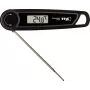 TFA THERMO JACK TASTE Termómetro de cozinha digital com temporizador e alarme, sonda em aço inoxidável, 160 mm, -50 a +300 °C, visor LCD, preto/branco