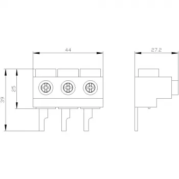 Terminal de alimentação SIEMENS SIRIUS 3RV1915-5A, 3 polos, ligação por parafuso, 690 V, IP20