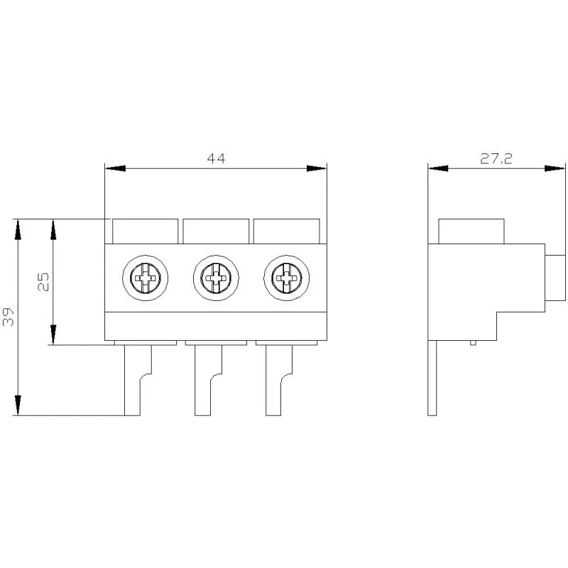 Terminal de alimentação SIEMENS SIRIUS 3RV1915-5A, 3 polos, ligação por parafuso, 690 V, IP20