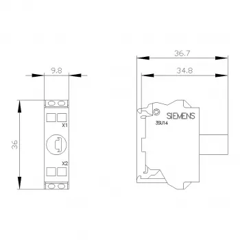 Módulo LED Siemens SIRIUS ACT com LED integrado AC/DC 24V branco