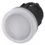 Siemens SIRIUS ACT 3SU1001-6AA60-0AA0 sinalizador luminoso, lente branca, LED 24V, 22mm redondo, ligação por parafuso