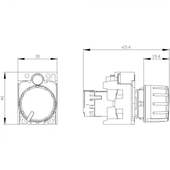Siemens 3SU1200-2PS10-1AA0 SIRIUS ACT potenciómetro 10 kOhm, 22 mm, preto, terminal de parafuso