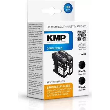 KMP DOUBLEPACK B60D tinteiro preto pack de 2, 14,1 ml