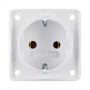 Berker W.1 Tomada Schuko de superfície IP44 branco polar 250V 16A