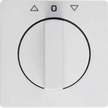 Berker 1080608900 Placa central com botão rotativo para estore Q.1/Q.3 branco polar