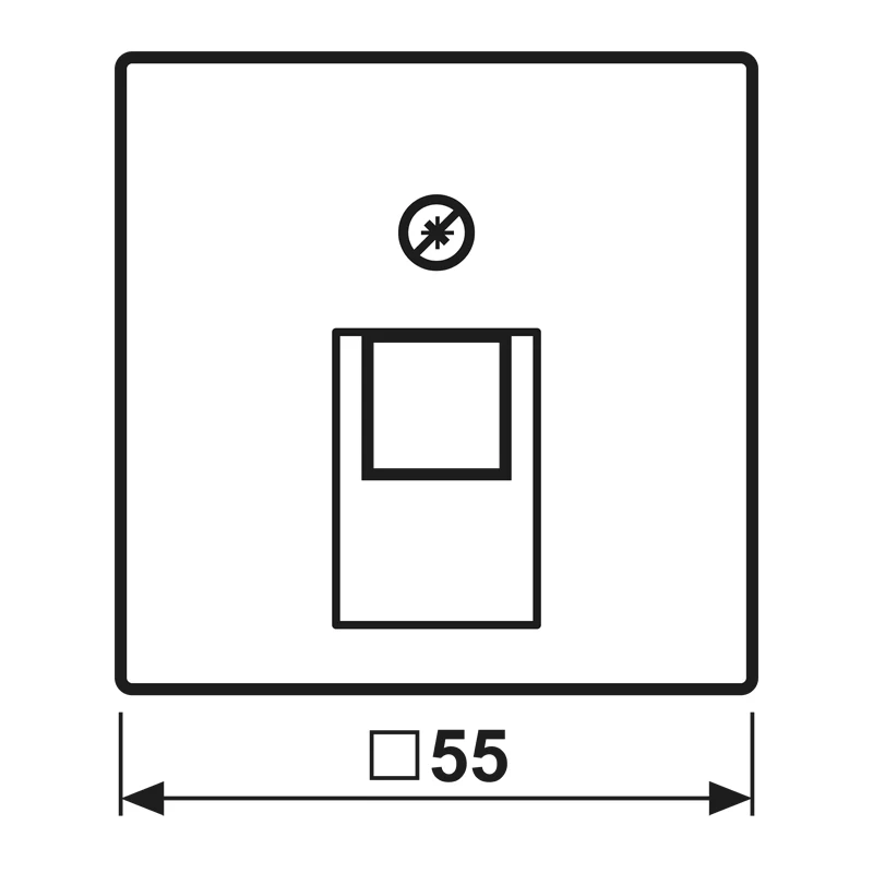 JUNG A 569-1 BFPLUA SW cobertura para tomadas de dados IAE/UAE, 1 x 8 polos, termoplástico, série A, preto