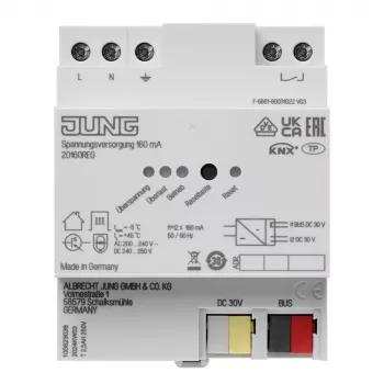 JUNG KNX Fonte de alimentação 160mA 20160REG calha DIN