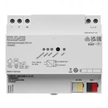 JUNG KNX fonte de alimentação 1280mA 21280 REG calha DIN