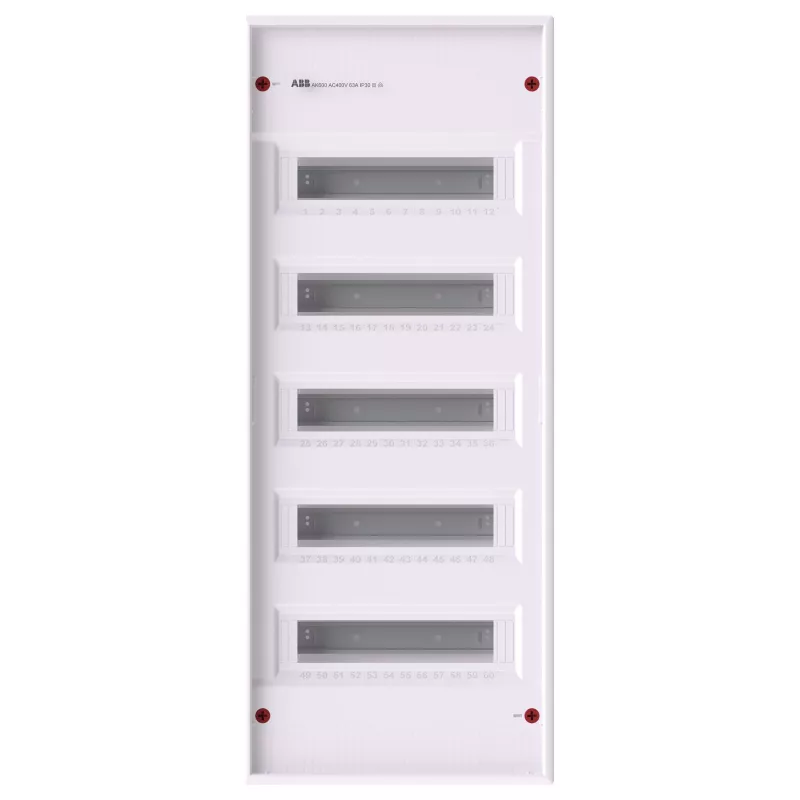 Striebel & John Série AK Quadro de distribuição de superfície 60 PLE 5 filas sem porta IP65 IK08 cinzento claro RAL 7035
