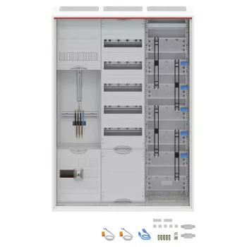 Striebel & John Distribuidor completo DA37CD, montagem à superfície, IP44, 1 lugar de contador, 7 campos de distribuição, branco