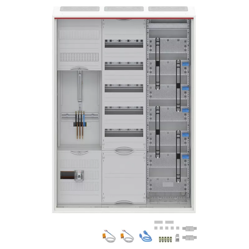 Striebel & John Distribuidor completo DA37CD, montagem à superfície, IP44, 1 lugar de contador, 7 campos de distribuição, branco