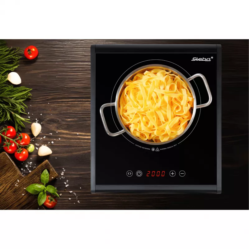 Steba HK 25 Placa vitrocerâmica 2000W 1 zona de cozedura preto/prateado