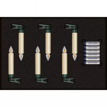 Krinner Superlight Bavaria Mini Flame Conjunto de 6 marfim