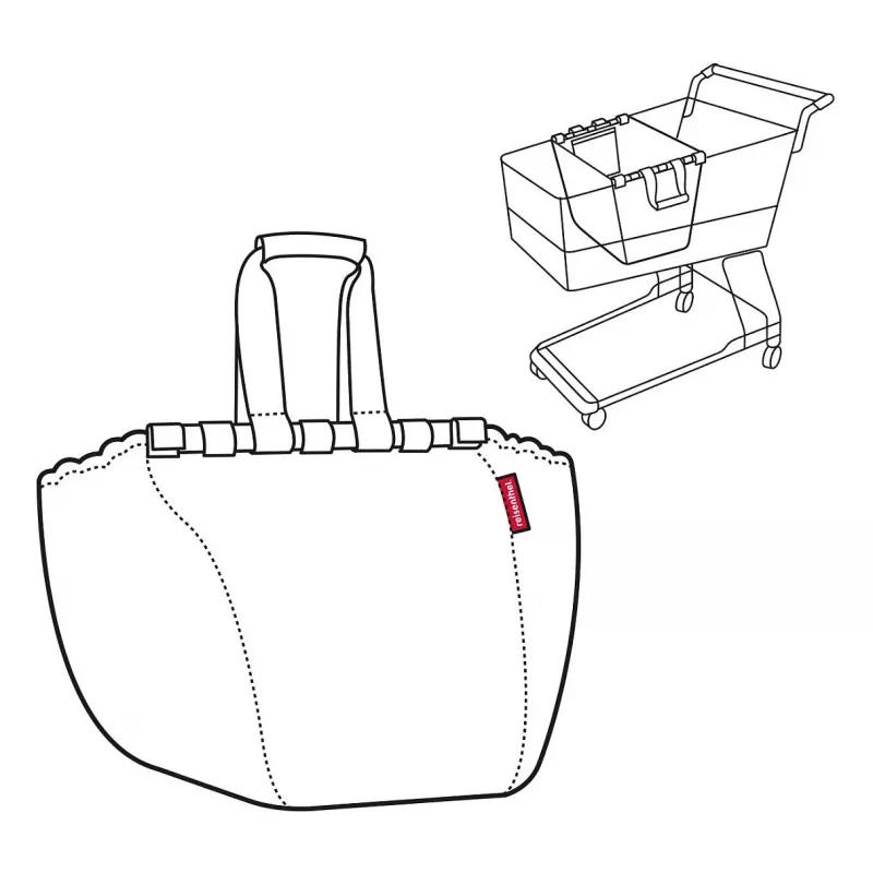 Reisenthel Easyshoppingbag preto - 30L Saco de compras com fixação para trolley