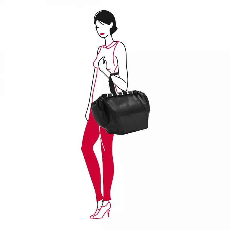 Reisenthel Easyshoppingbag preto - 30L Saco de compras com fixação para trolley