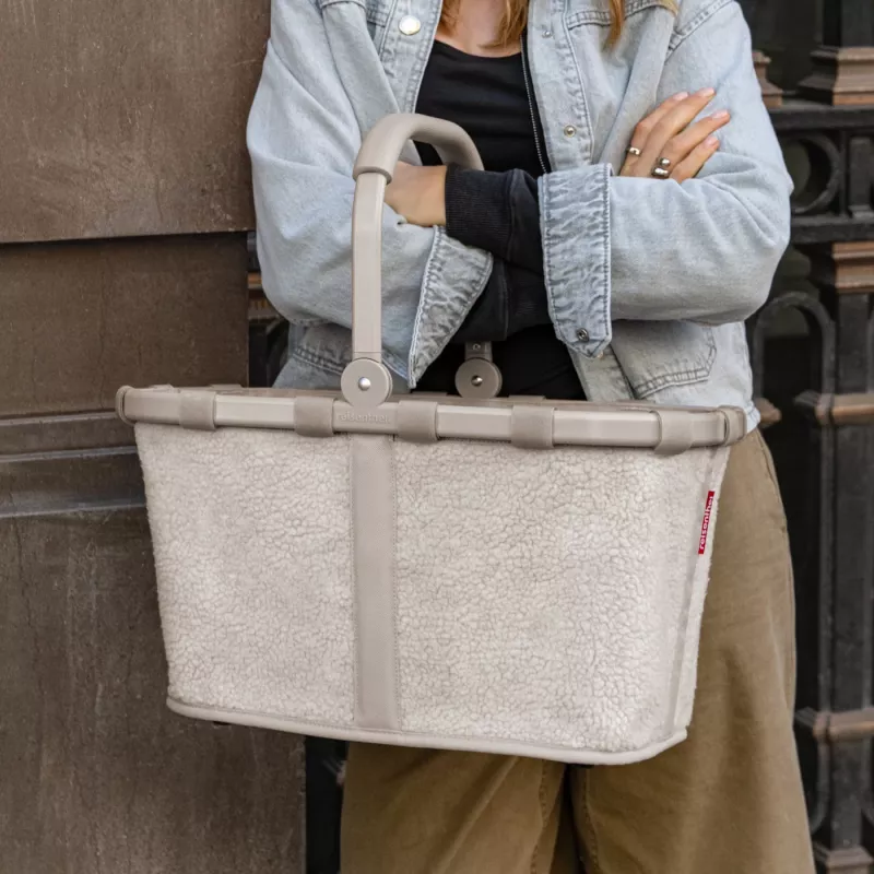 Reisenthel Carrybag Teddy Sand (BK1042) - cesto de compras, 22L, poliéster reciclado