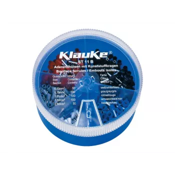 KLAUKE ST 11 B sortimento de terminais de ponta isolados - 625 unid., 0,5-10 mm², caixa cinzenta/preta