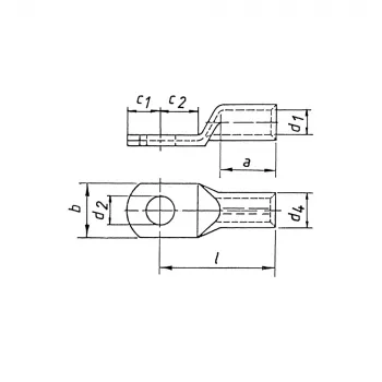 KLAUKE Terminal de compressão DIN 46235 70mm² M8 cobre estanhado