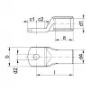 Klauke 4R12MS Terminal tubular 25 mm² M12 E-Cu estanhado por galvanoplastia com furo de inspeção