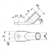 Klauke 47R1245 Terminal tubular 45° 70 mm² M12 E-Cu estanhado por galvanoplastia