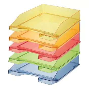 HAN Bandeja para correspondência amarelo-transparente A4