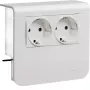 HAGER suporte de aparelhos com tomada dupla 20x55mm branco tráfego (SL200559009016)
