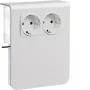 HAGER suporte de aparelhos SL201159009016 tomada dupla 20x115mm branco tráfego (RAL 9016)