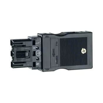 Hager G4703 Tomada de entrada de 3 polos (Wago) para condutores de 1,5-2,5 mm², preto