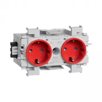 Hager GS20013020 Módulo de tomada Schuko, vermelho, IP20, 250 V, 16 A, 10 unid.
