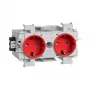 Hager GS20013020 Módulo de tomada Schuko, vermelho, IP20, 250 V, 16 A, 10 unid.