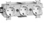 Tomada tripla HAGER GS30019016, branco polar, terminais de encaixe