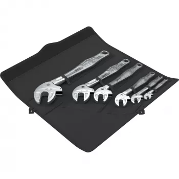 Conjunto de chaves de boca Wera 6004 Joker 6 Set 1, 6 peças, 10-19 mm, aço cromo-molibdénio, niquelado cromado, com bolsa têxtil