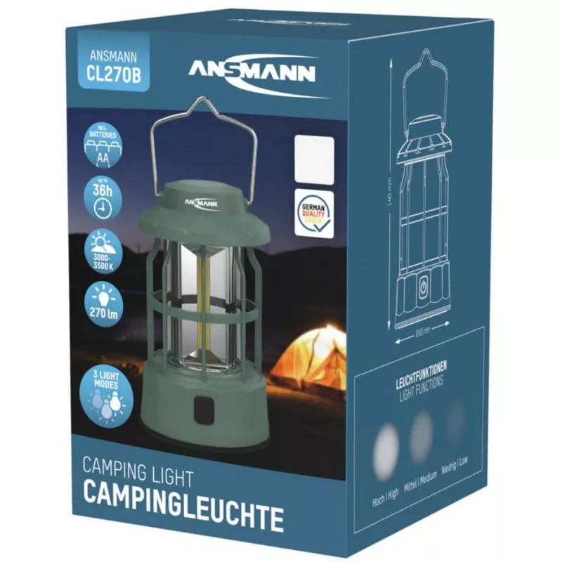 ANSMANN CL270B lanterna de campismo COB LED 270 lm