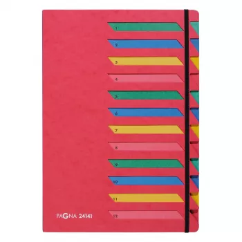 Pagna 24141-01 pasta organizadora A4, 12 divisórias, vermelha