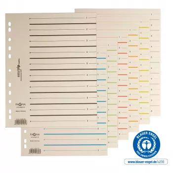 PAGNA separadores A4 cartão bege 100 unid. sem furos 180 g/m² 44063-09