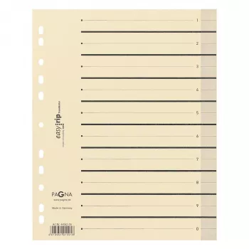 PAGNA separadores A4 cartão bege 100 unid. sem furos 180 g/m² 44063-09