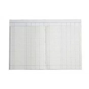 KOENIG & EBHARDT livro de colunas A4 4 colunas 32 linhas 80 folhas 160 páginas pautado a verde costura a fio