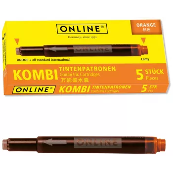 ONLINE 17174/12 cartuchos de tinta para caneta de tinta permanente laranja pack de 5