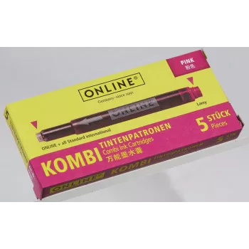 ONLINE 17175/12 cartuchos de tinta para caneta de tinta permanente rosa pack de 5