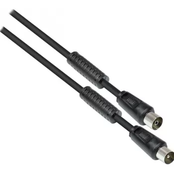 GoodConnections cabo de antena de TV, ficha coaxial para conector fêmea coaxial (niquelado), 2x núcleo de ferrite, blindagem dupla, classe A, 9,5 m