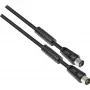 GoodConnections cabo de antena de TV, ficha coaxial para conector fêmea coaxial (niquelado), 2x núcleo de ferrite, blindagem dupla, classe A, 9,5 m